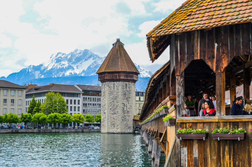 Chapel Bridge in Lucerne, Switzerland 